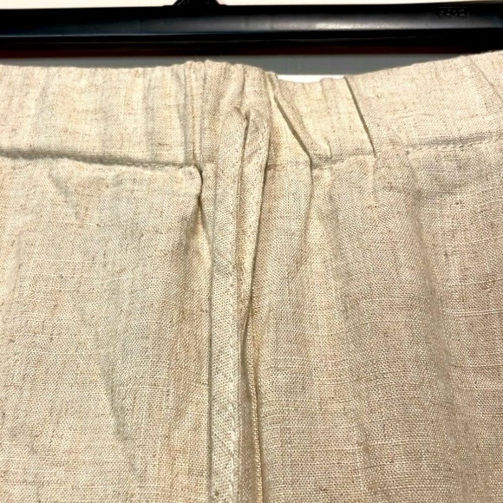 SHEIN- NWT Linen Blend Vcay Wide Leg Full Side Slit Beach Vacation Pants Size L - Picture 6 of 7